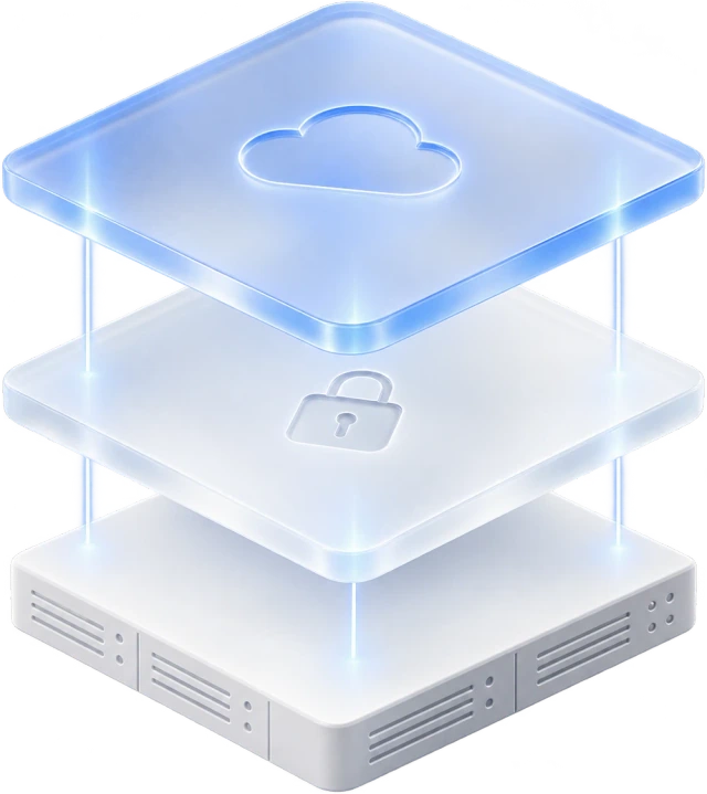 Conceptual illustration of cloud, private infrastructure and local document AI deployment choices